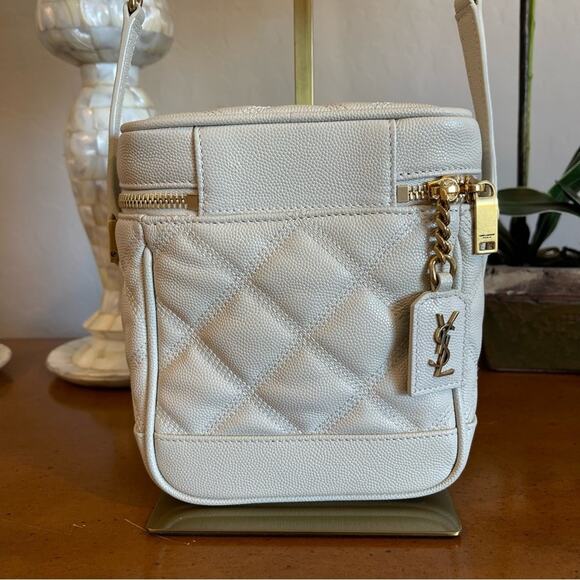 LIKE NEW Saint Laurent 80s Vanity YSL Crossbody Bag in Quilted Grained Leather - Picture 3 of 14